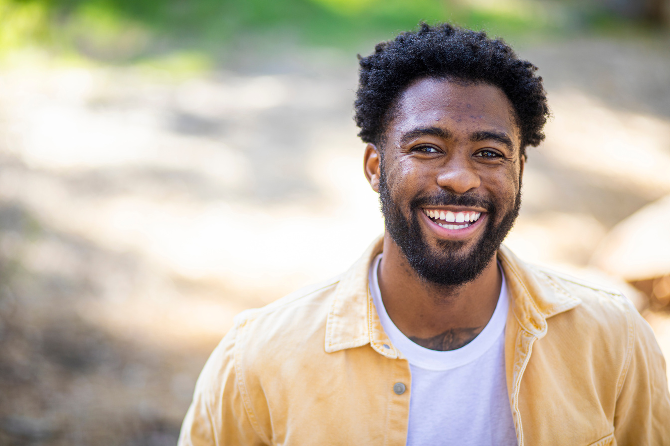 Portrait of a happy black man